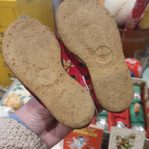 Pair Vintage child's velvet slippers