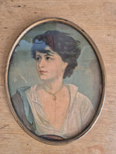Load image into Gallery viewer, Delightful small oval oleograph portrait late 19th century