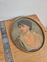 Load image into Gallery viewer, Delightful small oval oleograph portrait late 19th century
