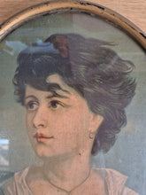 Load image into Gallery viewer, Delightful small oval oleograph portrait late 19th century