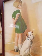 Load image into Gallery viewer, Pair of very sweet framed vintage pictures