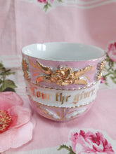 Load image into Gallery viewer, Victorian pink lustreware motto cup