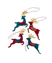 Load image into Gallery viewer, Wooden reindeer decorations
