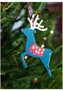 Wooden reindeer decorations
