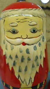 Vintage Russian doll Santa with  one tiny Santa inside