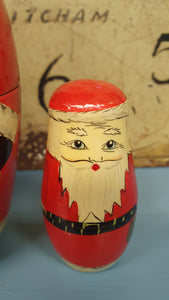 Vintage Russian doll Santa with  one tiny Santa inside