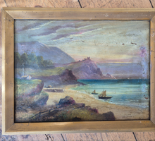 Load image into Gallery viewer, Antique framed oil painting, signed landscape
