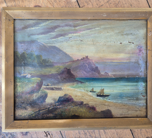 Antique framed oil painting, signed landscape
