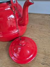 Load image into Gallery viewer, Large vintage red enamel kettle
