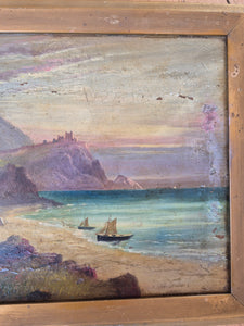 Antique framed oil painting, signed landscape
