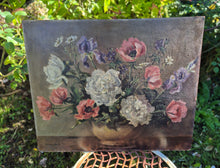 Load image into Gallery viewer, Double sided oil paintings on board mid century - floral and art school study
