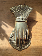 Load image into Gallery viewer, Victorian brass lady's hand clip. Gorgeous decorative item.
