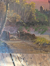 Load image into Gallery viewer, Antique oil painting on wooden panel
