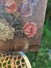 Load image into Gallery viewer, Double sided oil paintings on board mid century - floral and art school study
