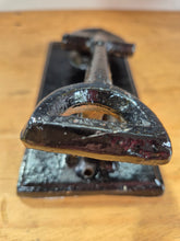 Load image into Gallery viewer, Vintage cast iron door knocker with garden spade knocker
