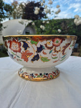 Load image into Gallery viewer, Antique Amherst Ironstone floral heavy footed bowl
