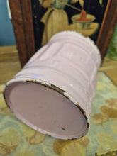 Load image into Gallery viewer, Rare French vintage pink enamelware canister
