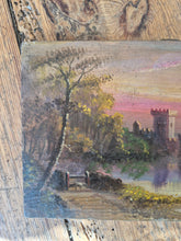 Load image into Gallery viewer, Antique oil painting on wooden panel
