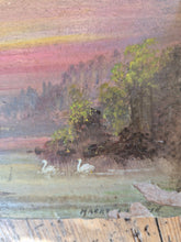 Load image into Gallery viewer, Antique oil painting on wooden panel
