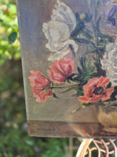 Load image into Gallery viewer, Double sided oil paintings on board mid century - floral and art school study
