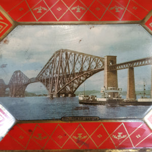 Charming vintage tin depicting the iconic Forth Bridge