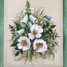 Load image into Gallery viewer, Vintage Painting of wild flowers

