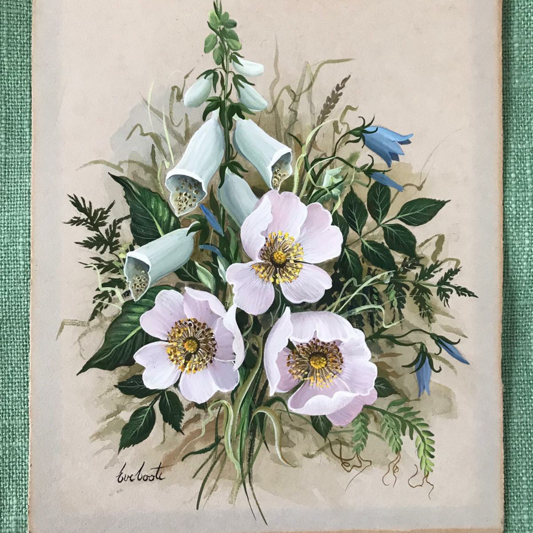 Vintage Painting of wild flowers
