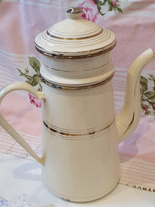 Lovely cream and gold French vintage coffee pot