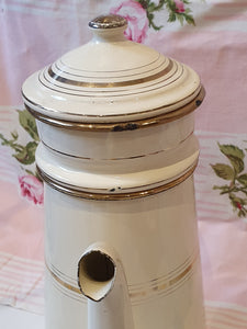 Lovely cream and gold French vintage coffee pot