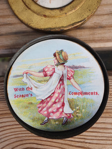 Antique complimenrary tin for one chocolate