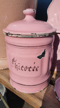 Load image into Gallery viewer, Extremely rare French vintage pink enamel canister
