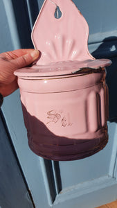 Super rare pink enamel French Sel box