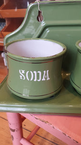 Vintage Dutch green enamel laundry set