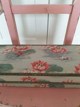 Load image into Gallery viewer, Vintage French waterlily box. Extremely pretty fabric covering.
