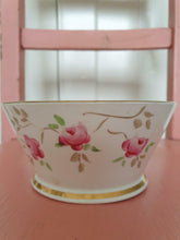 Load image into Gallery viewer, Beautiful one cup Sadler rosebud teapot sold with vintage CWS Windsor china rosebud sugar bowl.
